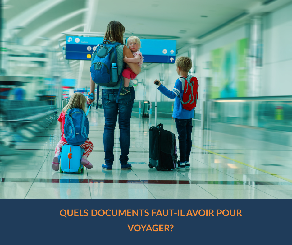 Documents de voyage étalés sur une table : passeport, billets et carte